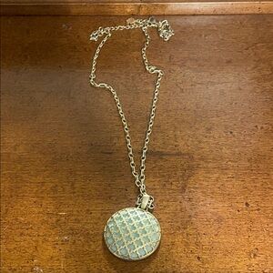 Lia Sophia Gold and Blue Pendant Necklace